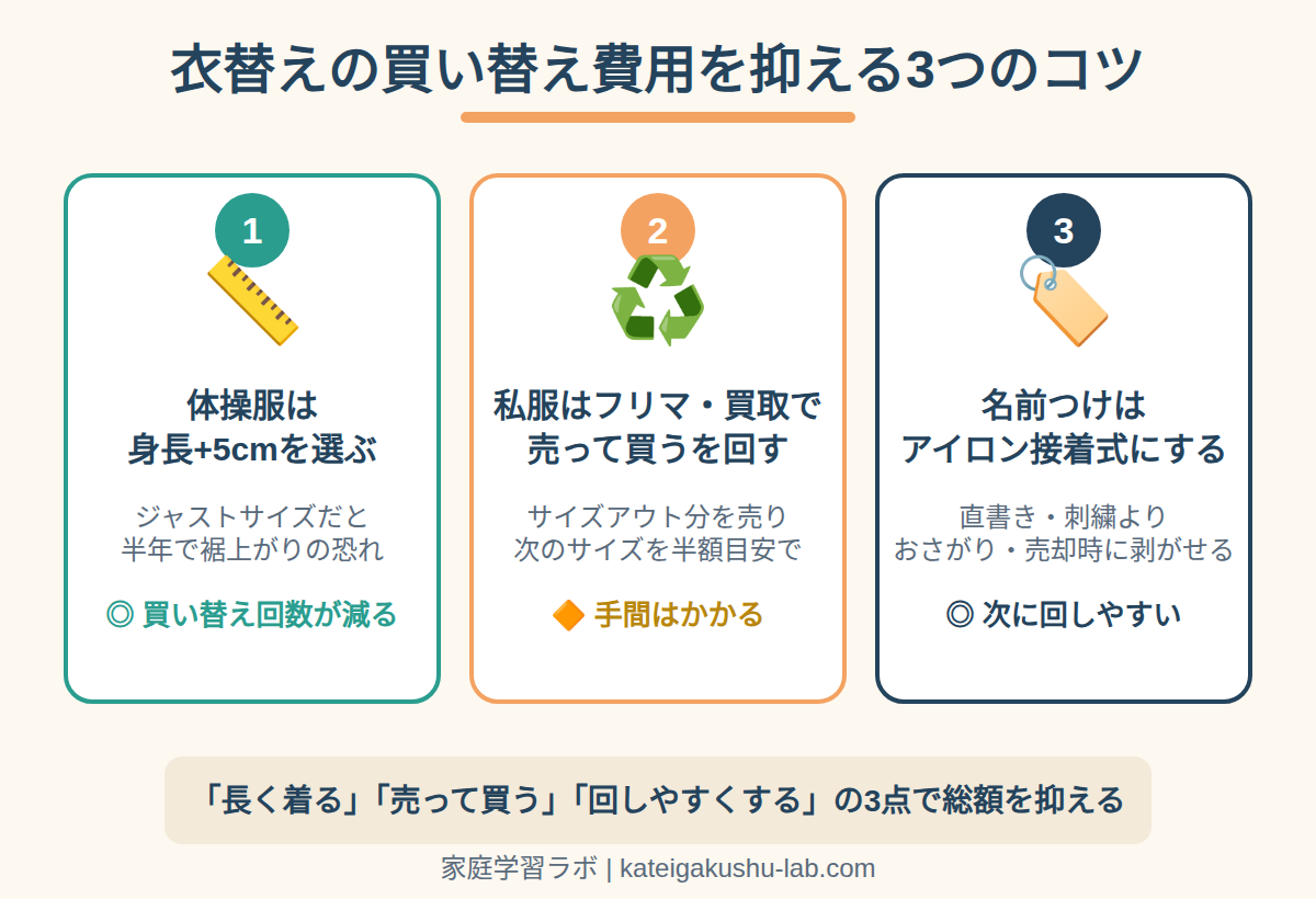 図解: 衣替えの買い替え費用を抑える3つのコツ